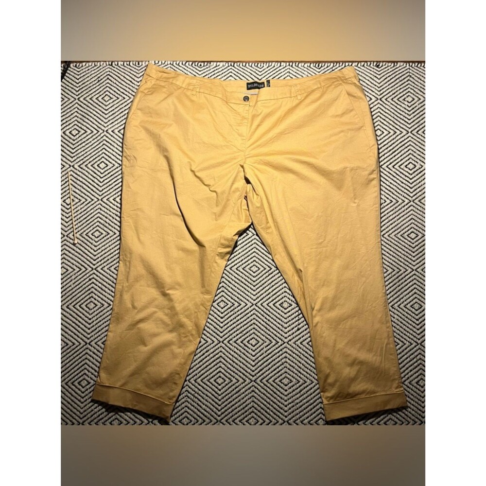 Wildfang NWT The Essential Trousers butter yellow mustard yellow 26W